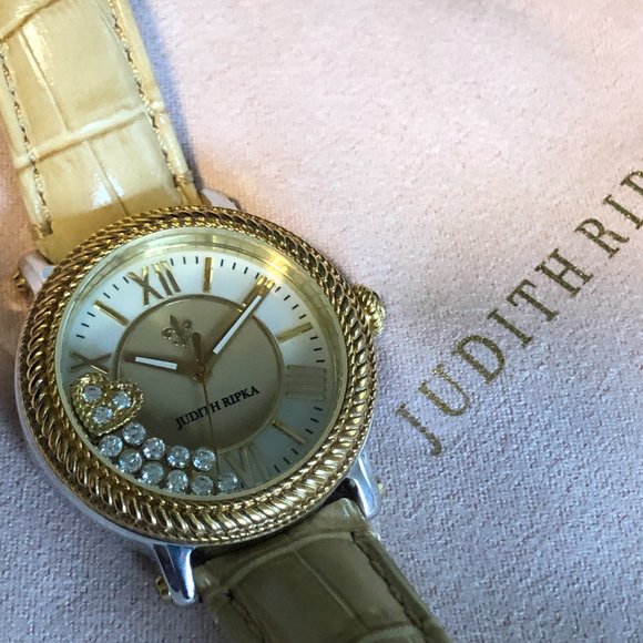 JUDITH RIPKA Odyssey Floating Heart Diamonique Charm Watch - Picture 8 of 9